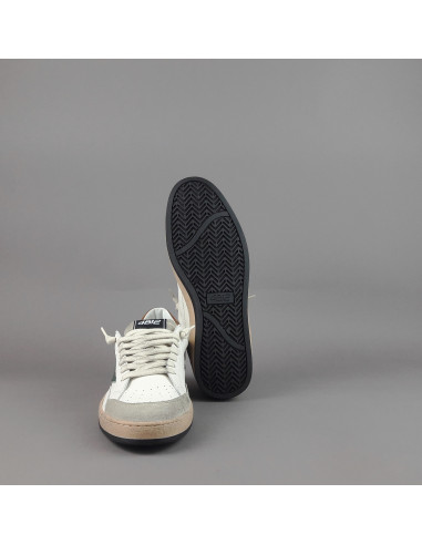 4B12 \ Sneakers Play Uomo Pelle E Camoscio Bianco Prezzo 199,00