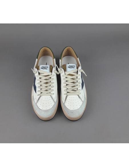 4B12 \ Sneakers Play Uomo Pelle E Camoscio Bianco Prezzo 199,00