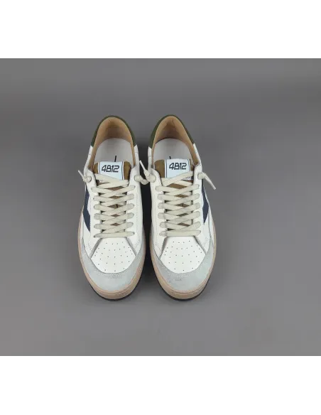 4B12 \ Sneakers Play Uomo Pelle E Camoscio Bianco Prezzo 199,00