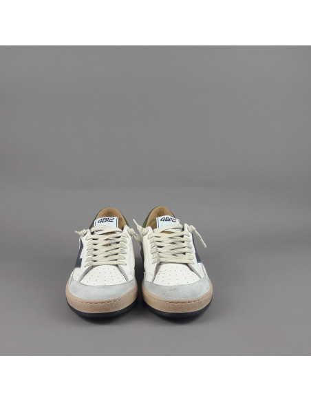 4B12 \ Sneakers Play Uomo Pelle E Camoscio Bianco Prezzo 199,00