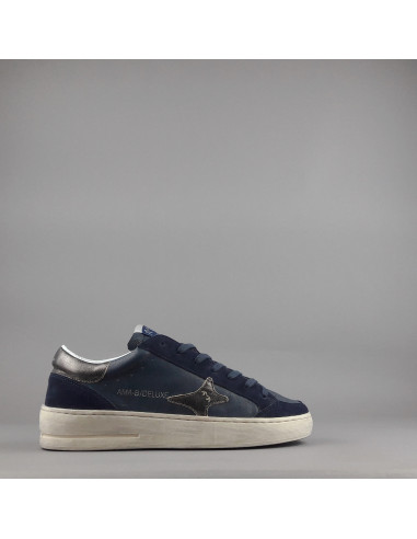 Ama Brand \ Sneakers Uomo Slam Pelle E Camoscio Blu Scuro Prezzo 205,00