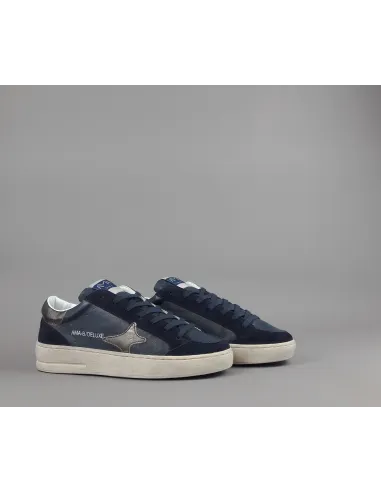 Ama Brand \ Sneakers Uomo Slam Pelle E Camoscio Blu Scuro Prezzo 205,00