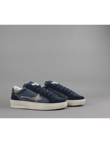 Ama Brand \ Sneakers Uomo Slam Pelle E Camoscio Blu Scuro Prezzo 205,00