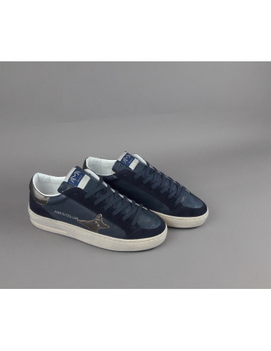 Ama Brand \ Sneakers Uomo Slam Pelle E Camoscio Blu Scuro Prezzo 205,00