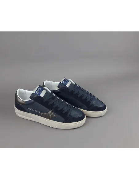 Ama Brand \ Sneakers Uomo Slam Pelle E Camoscio Blu Scuro Prezzo 205,00