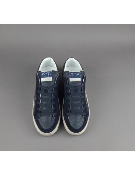Ama Brand \ Sneakers Uomo Slam Pelle E Camoscio Blu Scuro Prezzo 205,00