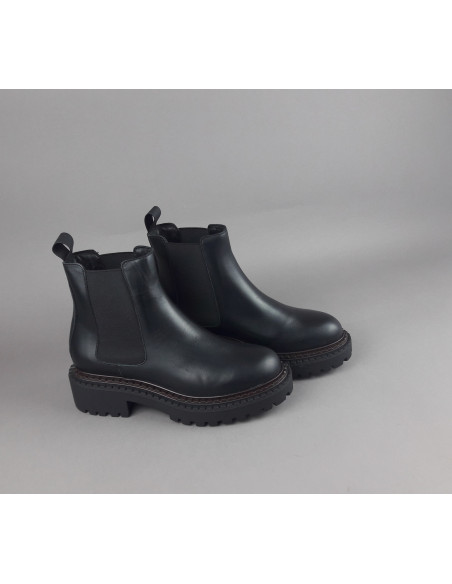 Frau \ Tronchetto Donna Pelle Nero Elastici Laterali Prezzo 139,00