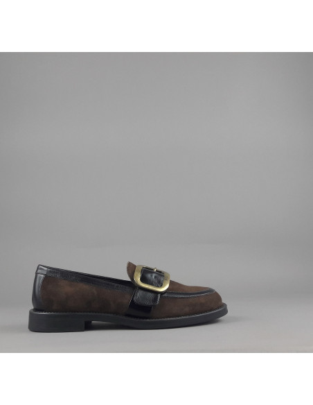 Frau \ Mocassino Basso Donna Camoscio E Pelle Marrone Prezzo 145,00