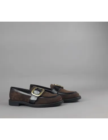 Frau \ Mocassino Basso Donna Camoscio E Pelle Marrone Prezzo 145,00