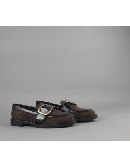 Frau \ Mocassino Basso Donna Camoscio E Pelle Marrone Prezzo 145,00