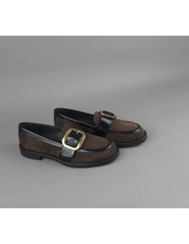 Frau \ Mocassino Basso Donna Camoscio E Pelle Marrone Prezzo 145,00