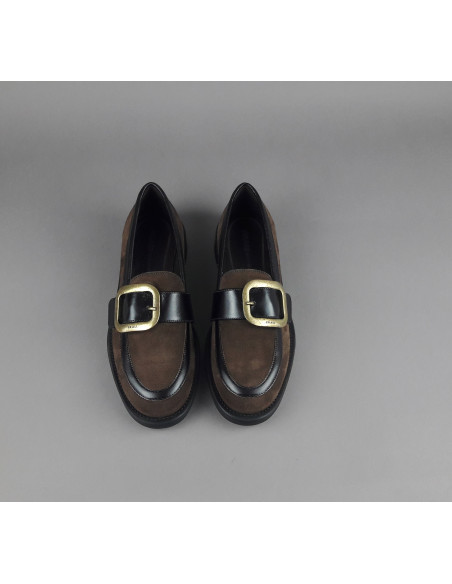 Frau \ Mocassino Basso Donna Camoscio E Pelle Marrone Prezzo 145,00