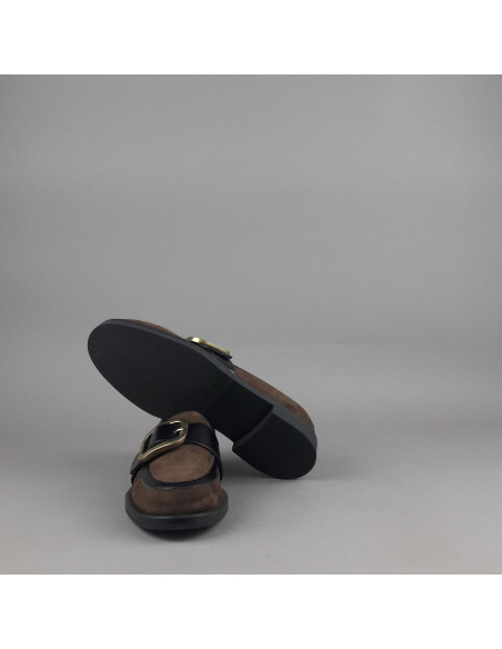 Frau \ Mocassino Basso Donna Camoscio E Pelle Marrone Prezzo 145,00