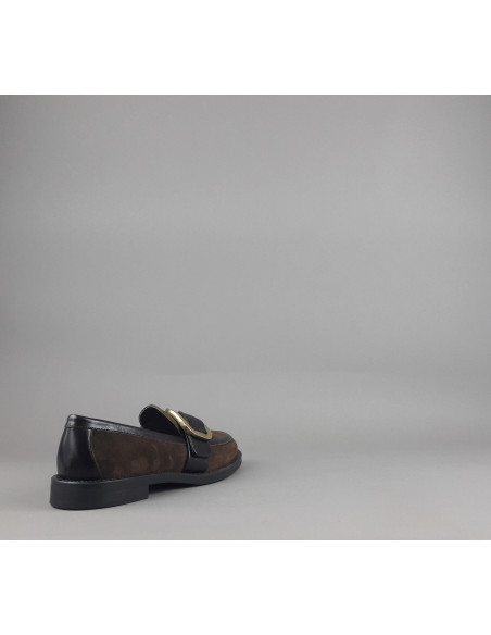 Frau \ Mocassino Basso Donna Camoscio E Pelle Marrone Prezzo 145,00