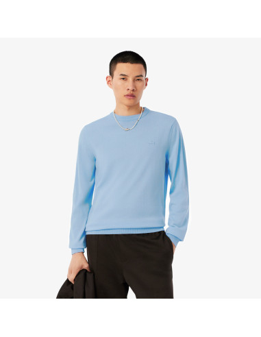 Lacoste \ Pullover Uomo Lana Merino Celeste Polvere Prezzo 160,00