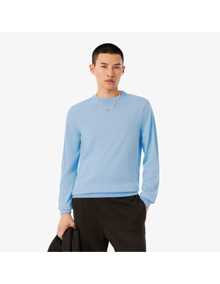Lacoste \ Pullover Uomo Lana Merino Celeste Polvere Prezzo 160,00