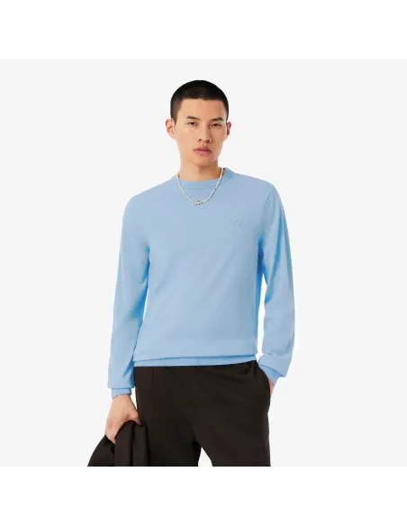 Lacoste \ Pullover Uomo Lana Merino Celeste Polvere Prezzo 160,00