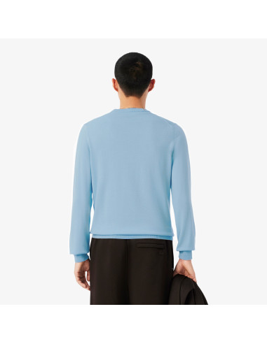 Lacoste \ Pullover Uomo Lana Merino Celeste Polvere Prezzo 160,00