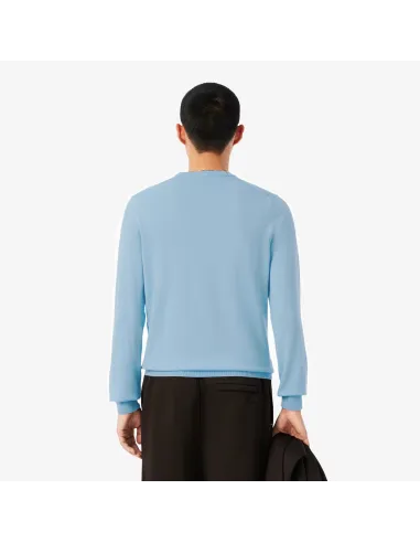 Lacoste \ Pullover Uomo Lana Merino Celeste Polvere Prezzo 160,00