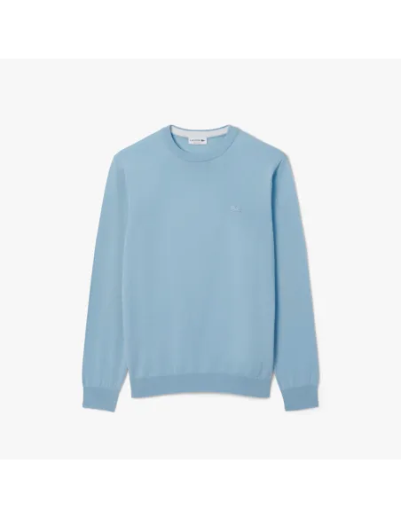 Lacoste \ Pullover Uomo Lana Merino Celeste Polvere Prezzo 160,00