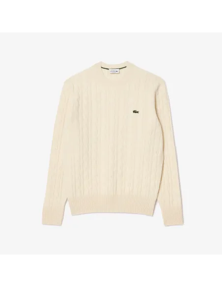 Lacoste \ Maglia Uomo Lana Con Treccie Avorio Prezzo 170,00