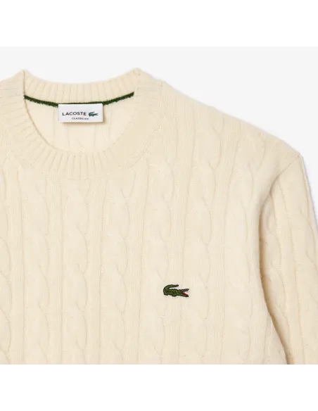 Lacoste \ Maglia Uomo Lana Con Treccie Avorio Prezzo 170,00