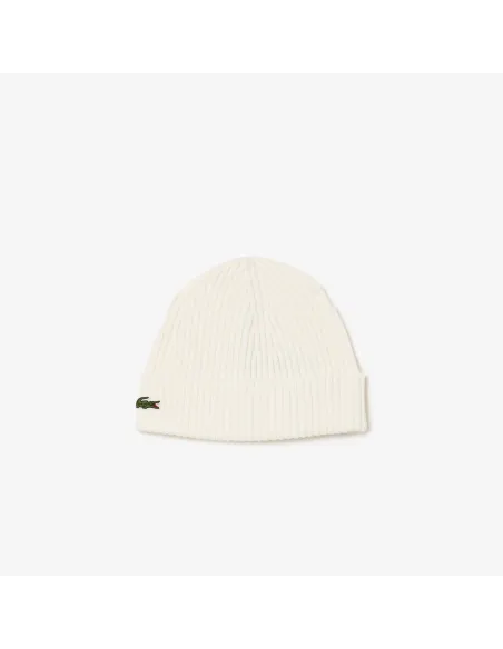 Lacoste \ Cappello Unisex Lana a Costine Bianco Opaco Prezzo 55,00