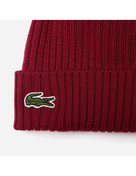 Lacoste \ Cappello Unisex Lana a Costine Bordeaux Prezzo 55,00