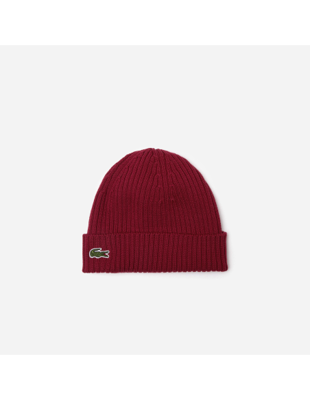 Lacoste \ Cappello Unisex Lana a Costine Bordeaux Prezzo 55,00