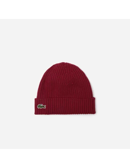 Lacoste \ Cappello Unisex Lana a Costine Bordeaux Prezzo 55,00