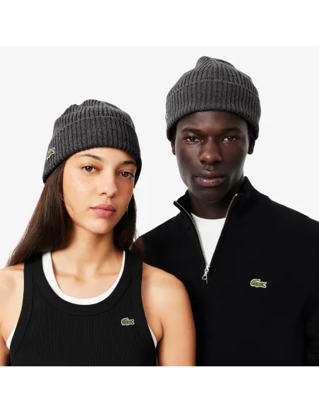 Lacoste \ Cappello Unisex Lana a Costine Grigio Prezzo 55,00