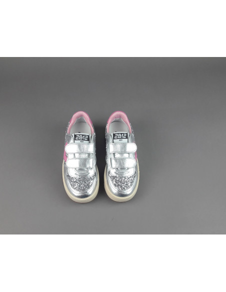 2B12 \ Sneakers Junior Hyper Pelle Metal Argento Glitter Prezzo 99,00