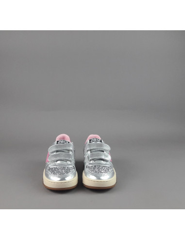 2B12 \ Sneakers Junior Hyper Pelle Metal Argento Glitter Prezzo 99,00