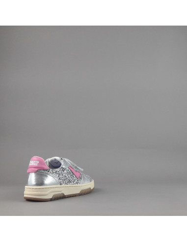 2B12 \ Sneakers Junior Hyper Pelle Metal Argento Glitter Prezzo 99,00