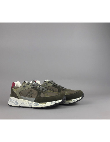 Premiata \ Sneakers Uomo Mase Camoscio Tela Verde Militare Prezzo 250,00