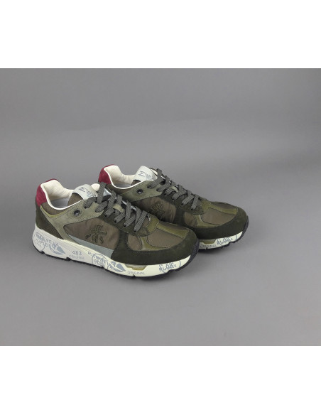 Premiata \ Sneakers Uomo Mase Camoscio Tela Verde Militare Prezzo 250,00