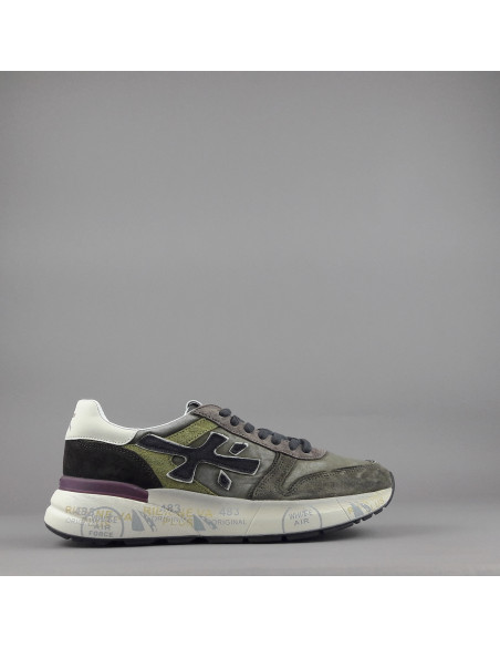 Premiata \ Sneakers Uomo Mick Camoscio E Tela Verde Militare Prezzo 250,00