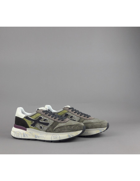 Premiata \ Sneakers Uomo Mick Camoscio E Tela Verde Militare Prezzo 250,00