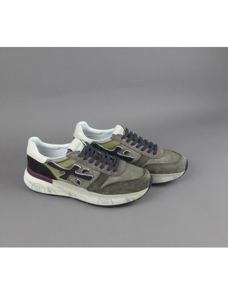 Premiata \ Sneakers Uomo Mick Camoscio E Tela Verde Militare Prezzo 250,00
