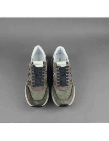 Premiata \ Sneakers Uomo Mick Camoscio E Tela Verde Militare Prezzo 250,00
