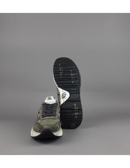 Premiata \ Sneakers Uomo Mick Camoscio E Tela Verde Militare Prezzo 250,00