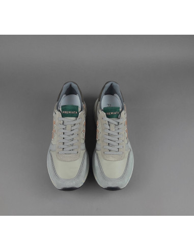 Premiata \ Sneakers Uomo Mick Camoscio E Tela Grigio Chiaro Prezzo 240,00