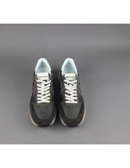 Premiata \ Sneakers Uomo Mick Camoscio E Tela Marrone Scuro Prezzo 240,00