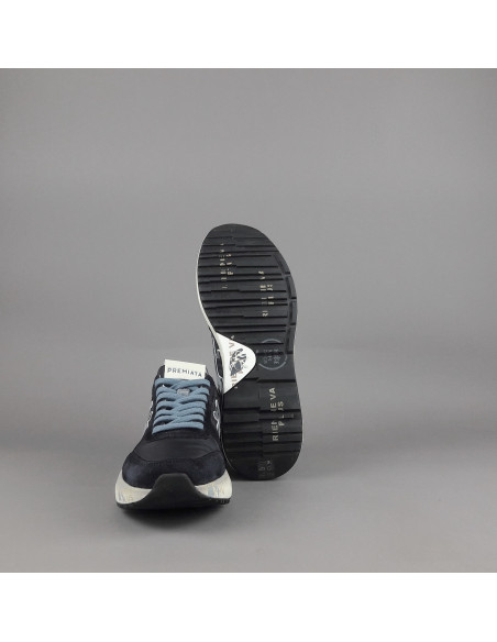 Premiata \ Sneakers Uomo Mick Camoscio E Tela Blu Scuro Prezzo 240,00