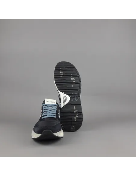 Premiata \ Sneakers Uomo Mick Camoscio E Tela Blu Scuro Prezzo 240,00