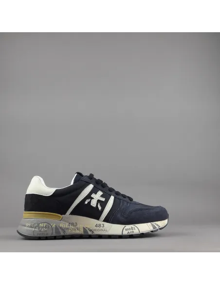 Premiata \ Sneakers Uomo Lander Camoscio Tela Blu Scuro Prezzo 240,00