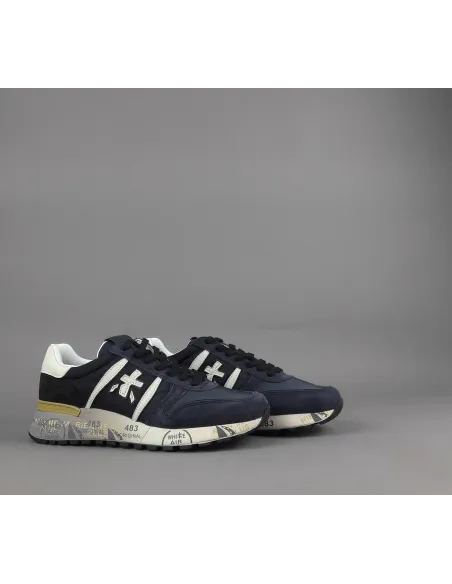 Premiata \ Sneakers Uomo Lander Camoscio Tela Blu Scuro Prezzo 240,00