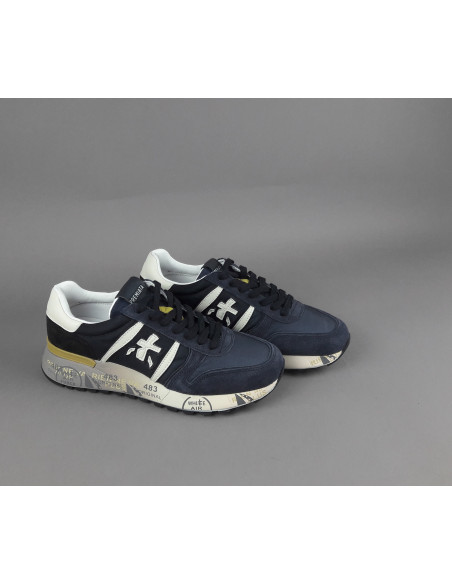 Premiata \ Sneakers Uomo Lander Camoscio Tela Blu Scuro Prezzo 240,00