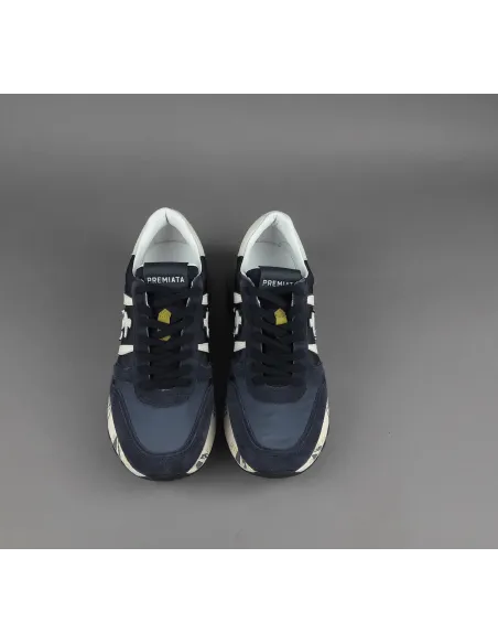 Premiata \ Sneakers Uomo Lander Camoscio Tela Blu Scuro Prezzo 240,00
