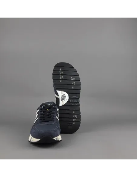 Premiata \ Sneakers Uomo Lander Camoscio Tela Blu Scuro Prezzo 240,00